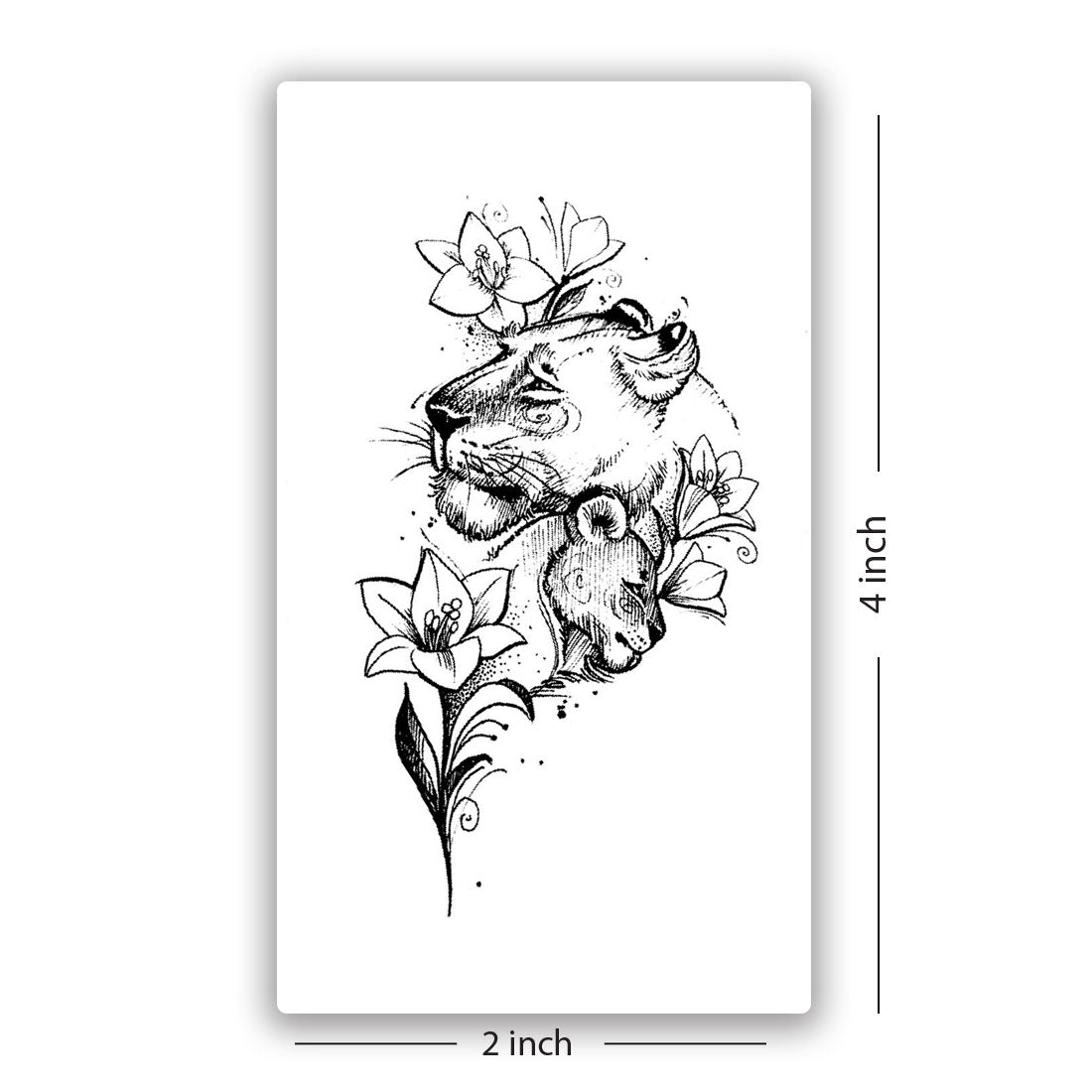 Temporary Tattoowala Tiger and Flower Men and Women Waterproof Temporary Body Tattoo