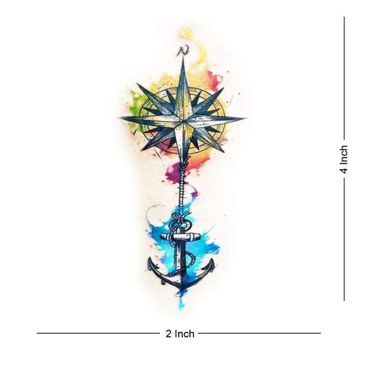 Swing Star Anchor Tattoo Waterproof Male and Female Temporary Body Tattoo - Temporarytattoowala