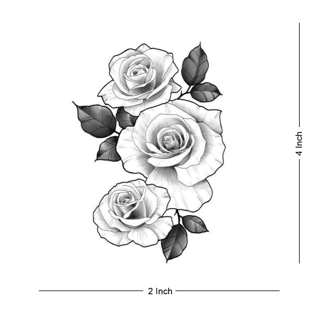 Rose Flower Tattoo Waterproof Male and Female Temporary Body Tattoo - Temporarytattoowala