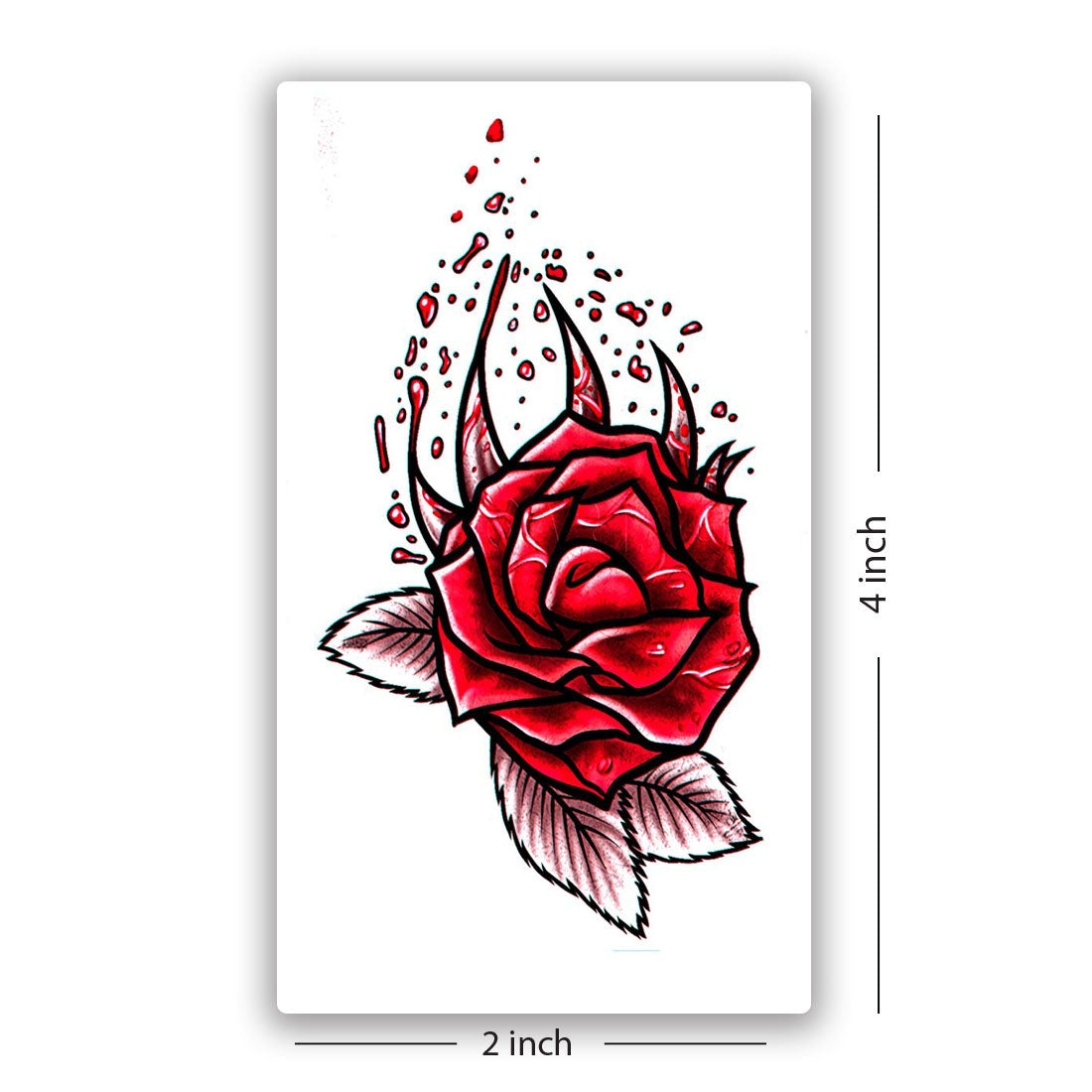 TEMPORARY TATTOOWALA Trash Red Rose Temporary Waterproof Tattoo For Men and Women