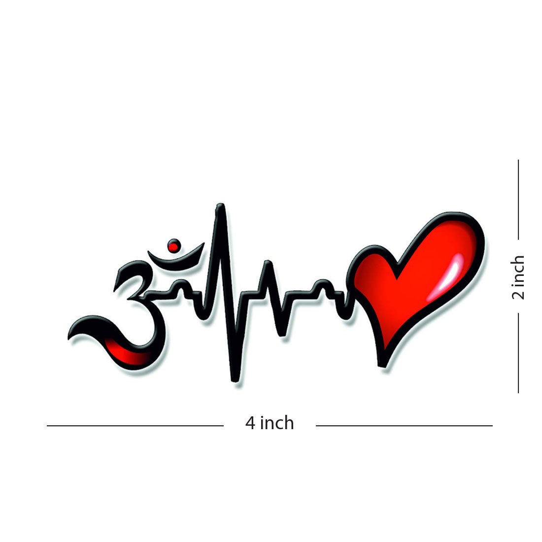Om With Heart Tattoo Waterproof Men and Women Temporary Body Tattoo