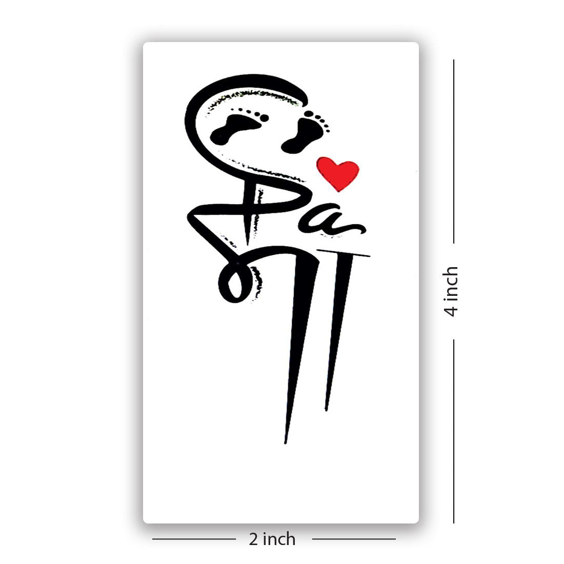 Temporary Tattoowala Maa Heart Men and Women Waterproof Temporary Body Tattoo
