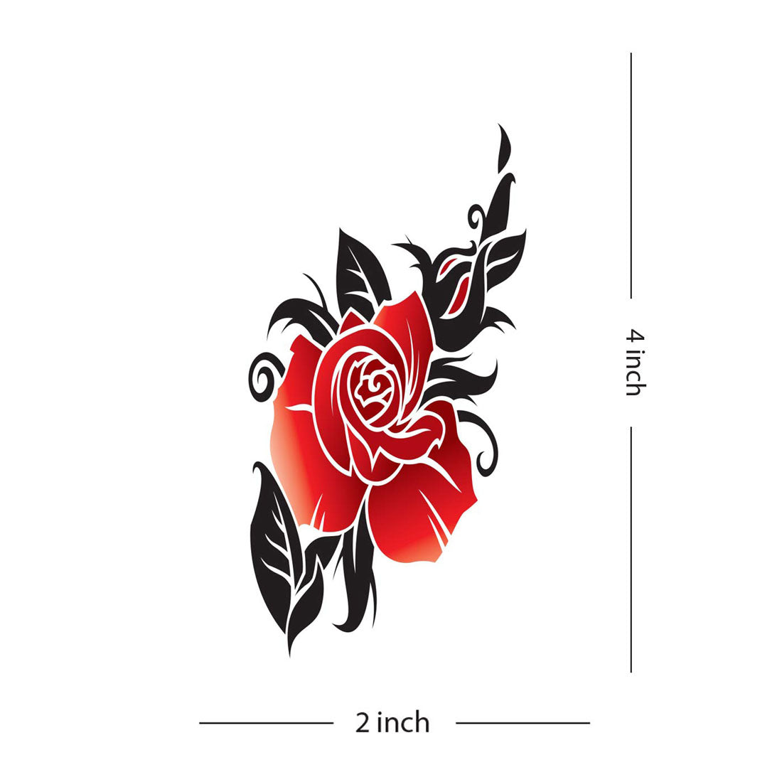 Red Flower Tattoo Waterproof Men and Women Temporary Body Tattoo
