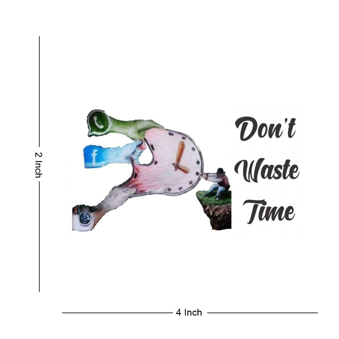 Temporary Tattoowala Social Media Message Don't Time Waste Body Temporary Tattoo