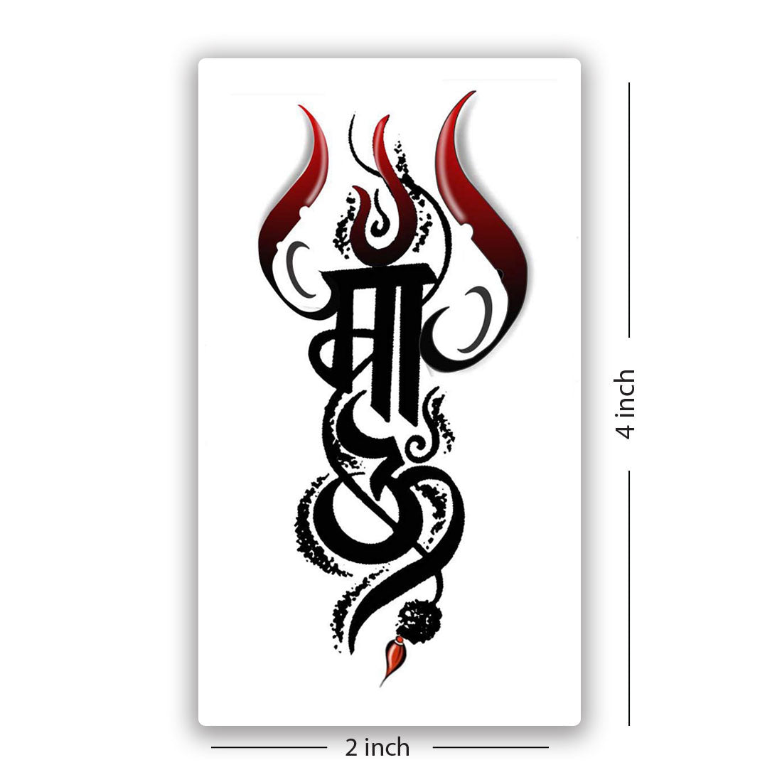 Om Trishul With Maa Tattoo Waterproof Men and Women Temporary Body Tattoo