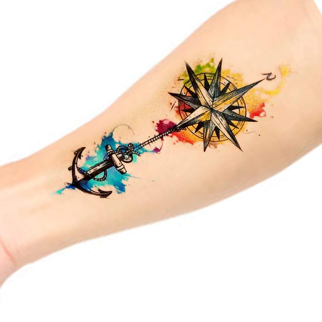 Swing Star Anchor Tattoo Waterproof Male and Female Temporary Body Tattoo - Temporarytattoowala