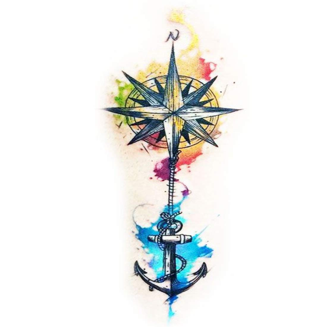 Swing Star Anchor Tattoo Waterproof Male and Female Temporary Body Tattoo - Temporarytattoowala