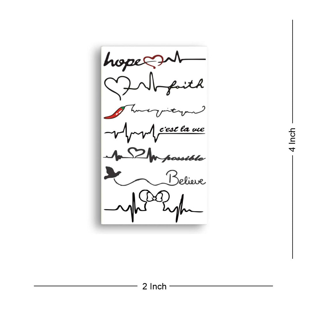 Hope with Heart and Possible Tattoo Waterproof Temporary Body Tattoo - Temporarytattoowala