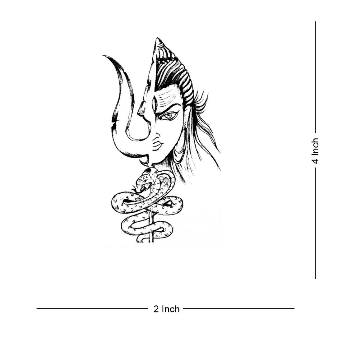 Lord Shiva Trishul Tattoo Waterproof Temporary Body Tattoo