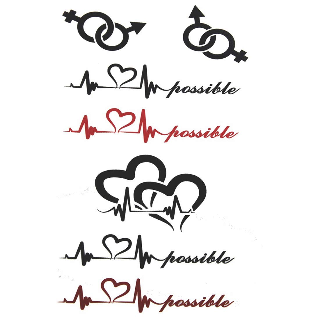 Possible Heart Beat Arrow Sign Tattoo Waterproof Male and Female Temporary Body Tattoo - Temporarytattoowala