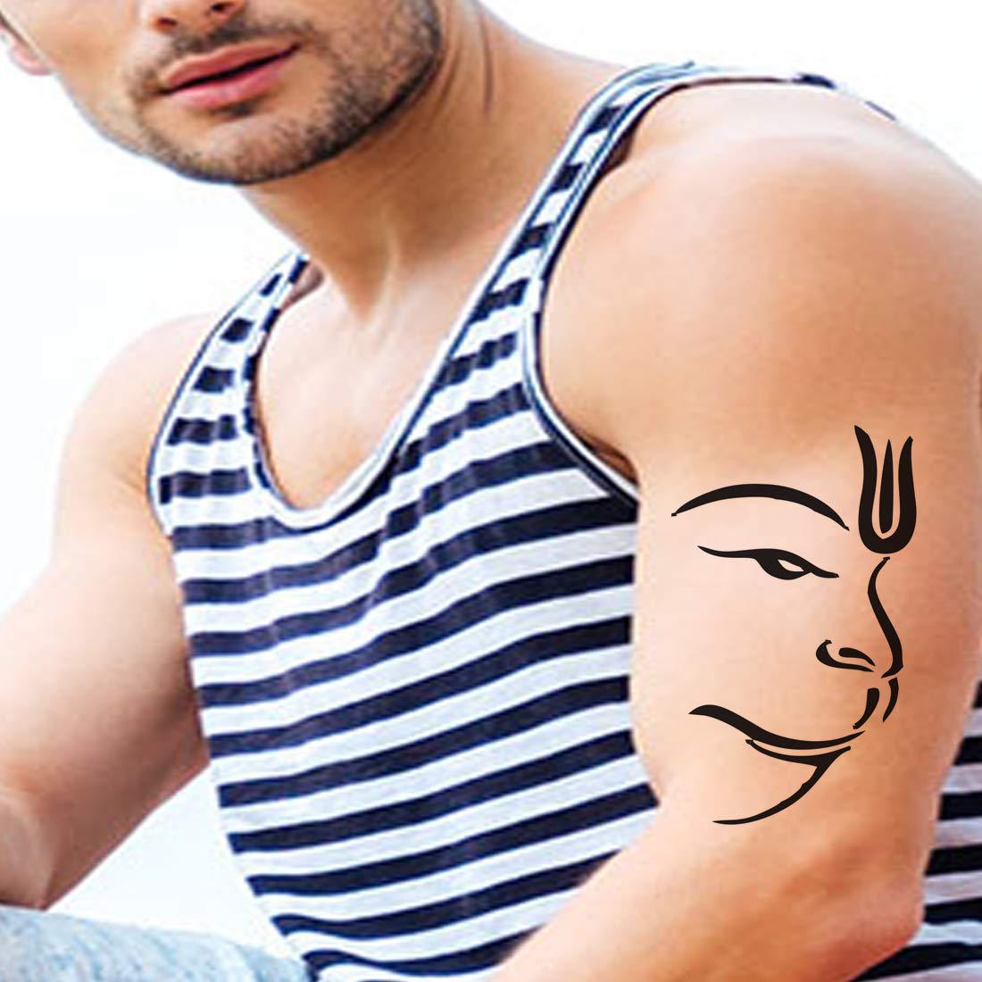 Hanuman ji Bajrangbali Hindu God Body Tattoo Waterproof Male and Female Temporary Body Tattoo - Temporarytattoowala