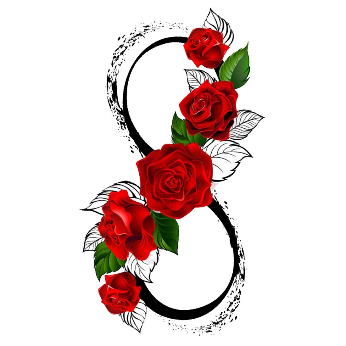 Red Rose Flower Tattoo Waterproof For Boys and Girls Temporary Body Tattoo - Temporarytattoowala