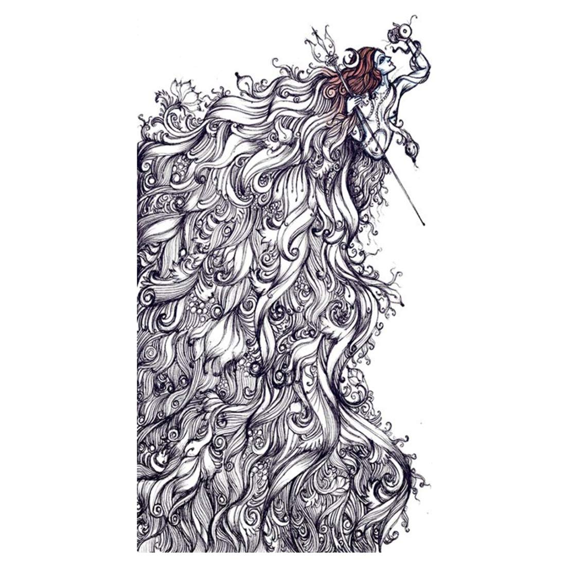 Lord Shiva Trishul Big Jatta Temporary Body Tattoo Waterproof For Girls Men Women - Temporarytattoowala