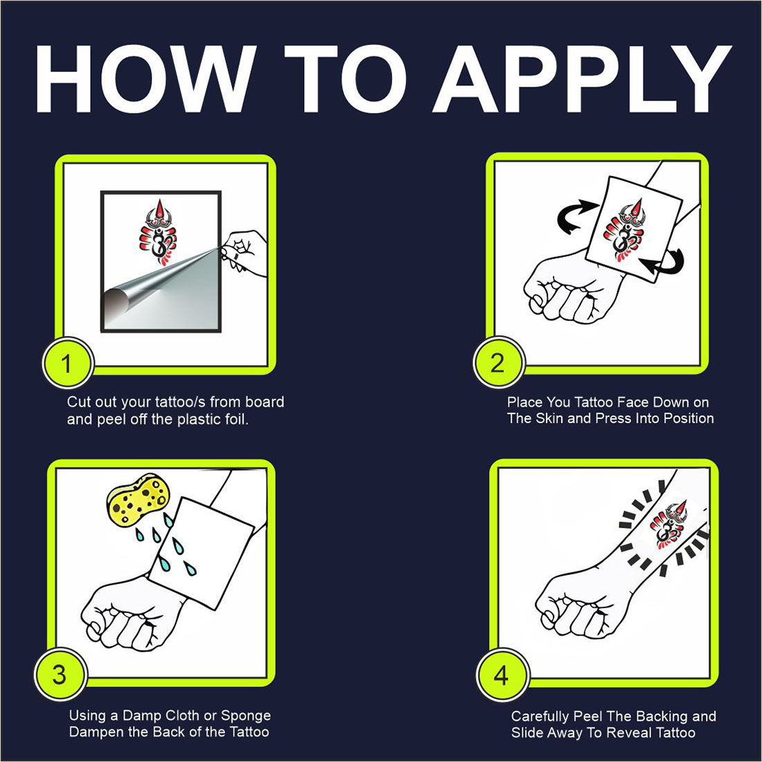 Trishul Maa Eye Tattoo Waterproof For God Shiva Temporary Body Tattoo