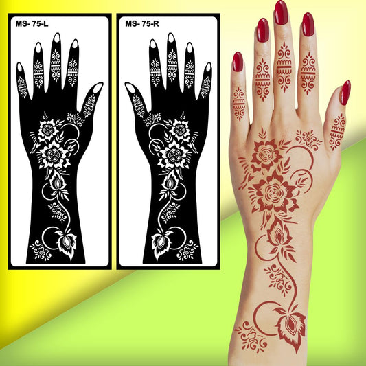 Henna Lover Mehndi Stencil Sticker for Personal and Event Styling Peel And Stick Stencil Mehndi Sticker For Women, Girls And Teen-age