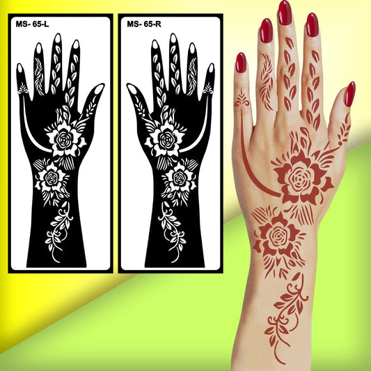 Mandala and Floral Mehndi Stencil Sticker for Creative Henna Design Peel And Stick Stencil Mehndi Sticker For Women, Girls And Teen-age