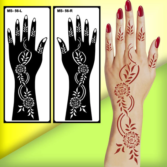 Creative Mehndi Stencil Sticker Set for Unique and Personalized Art Peel And Stick Stencil Mehndi Sticker For Women, Girls And Teen-age