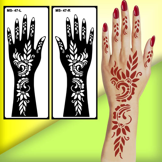 Bold Design Mehndi Stencil Sticker for Dark and Henna Peel And Stick Stencil Mehndi Sticker For Women, Girls And Teen-age