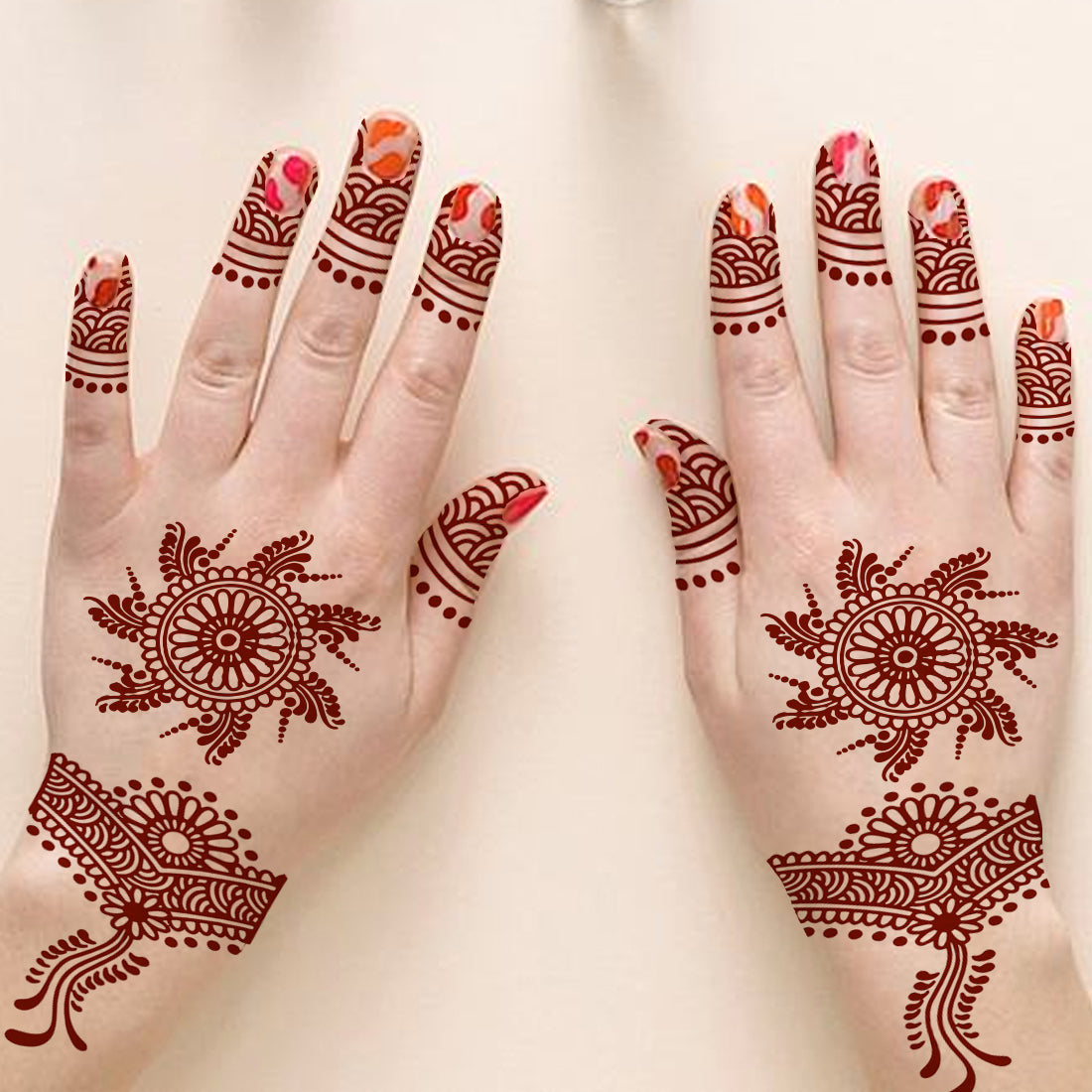 Flower Henna Mehndi Design Temporary Tattoo Sticker For Girls  Women Temporary Mehndi Tattoo