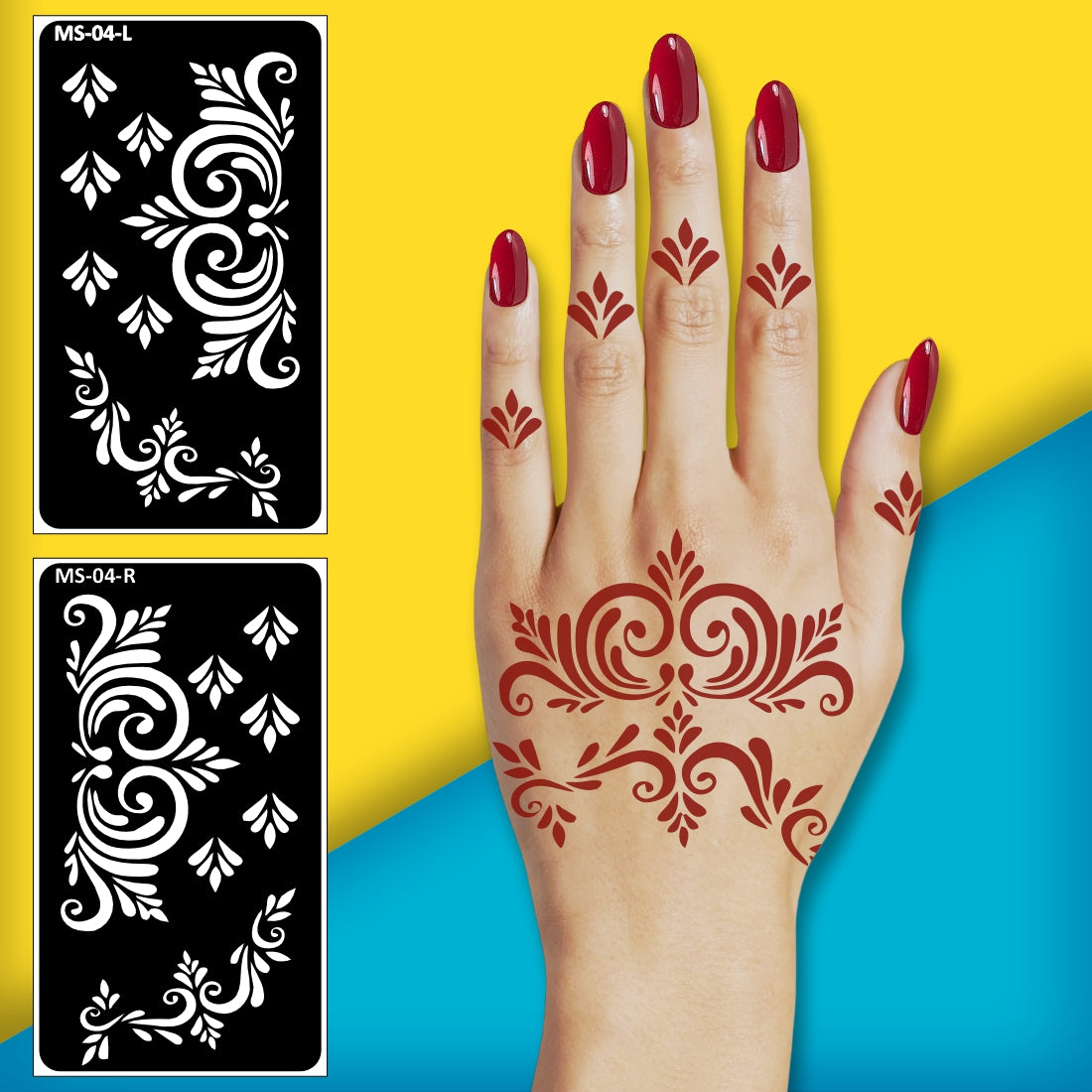 Modern Stencil Mehndi Sticker Ideal for Festivals and Special Occasions