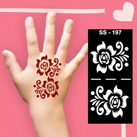 Leaf and Flower Design Mehndi Stencil Sticker for Little Artists |Kids can decorate notebooks, drawings, or school projects with Stencil stickers