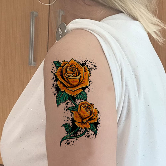 Temporary Tattoowala Beautiful Rose Real Colourful Temporary Tattoo for Men and Women Waterproof Sticker