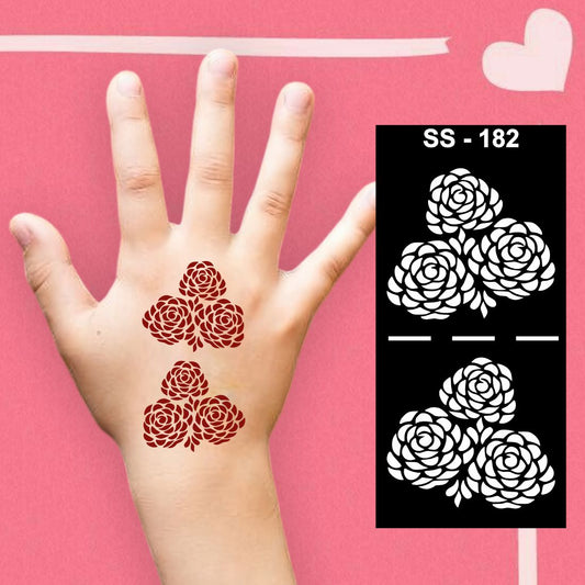 Small Mehndi Art Template with SkVO-Safe Adhesive for Children Kids can decorate notebooks, drawings, or school projects with Stencil stickers