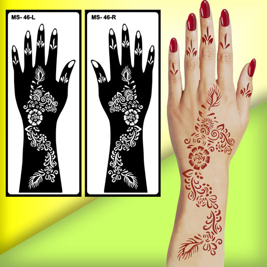 Friendly Mehndi Stencil Sticker for Perfect Temporary Mehndi Art Peel And Stick Stencil Mehndi Sticker For Women, Girls And Teen-age