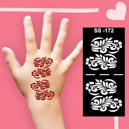 Child-Friendly Mehndi Stencil for Hand Decoration and Art Practice