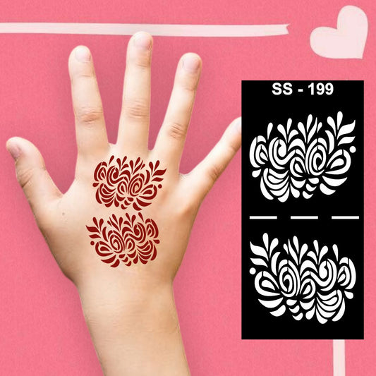 Simple Hand Art Template for Kids Mehndi Practice and Fun |Kids can decorate notebooks, drawings, or school projects with Stencil stickers