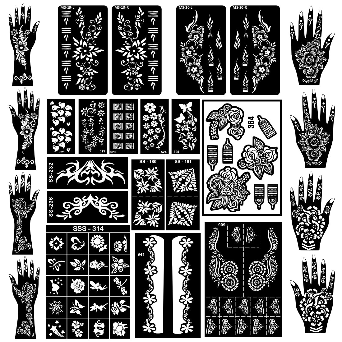 Beautiful Combo Mehndi Stencil Sticker for Elegant & Beautiful Look