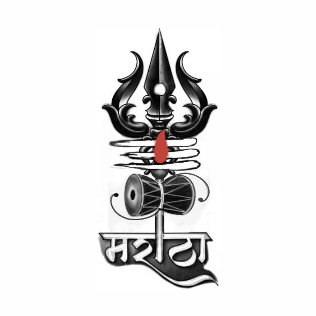 Temporary Tattoowala Lord Shiv Trishul Tattoo on Hand Waterproof Temporary Body Tattoo