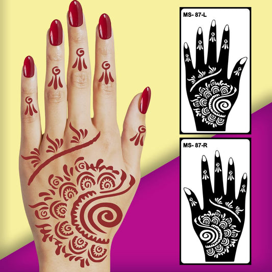 Elegant Flower Pattern Henna Stencil Easy to Apply & Perfect for All Occasions