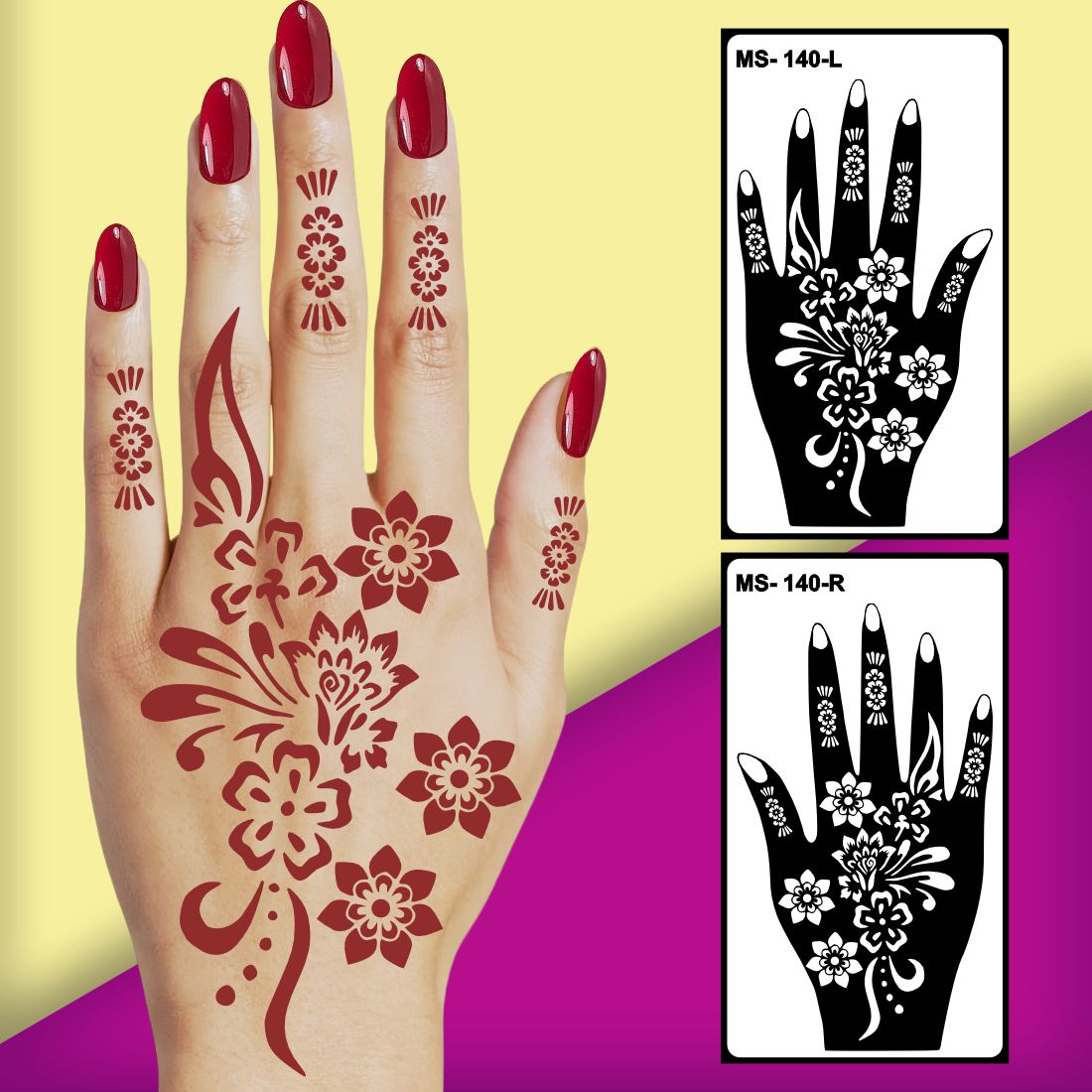 Wedding Ready Mehndi Stencil Sticker for Instant Design Easy to Apply & Perfect for All Occasions