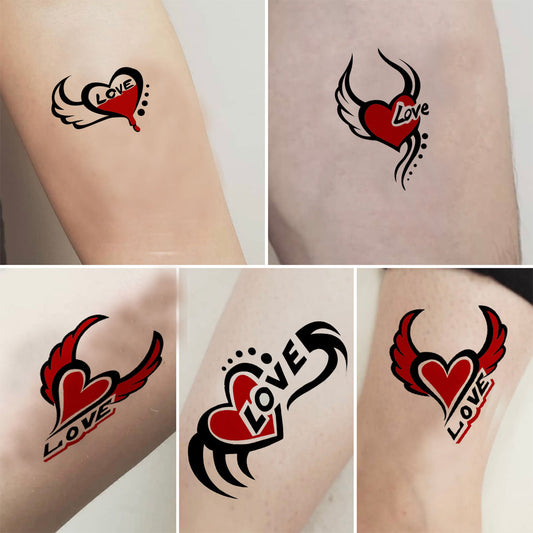 Temporary Tattoowala Heart Trible Black Temporary Tattoo for Men and Women Waterproof Sticker