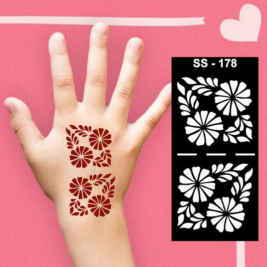 Kids Mehndi Activity Sticker with Beautiful Flower and Leaf Shapes