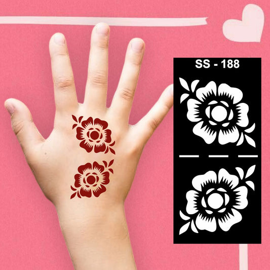 Child Mehndi Sticker with Floral Elements for Simple Art Practice Kids can decorate notebooks, drawings, or school projects with Stencil stickers