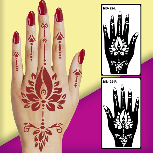 Decorative Floral Hand Mehndi Easy to Apply & Perfect for All Occasions