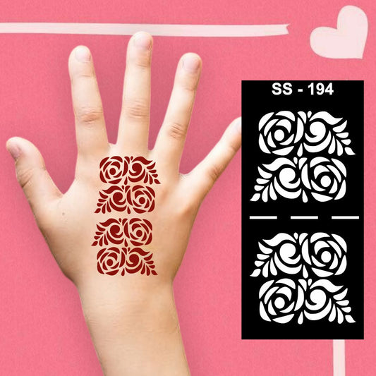 Small Floral Pattern Mehndi Template for Boys and Girls Art Kids can decorate notebooks, drawings, or school projects with Stencil stickers