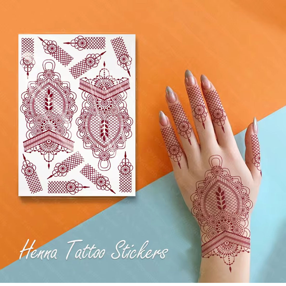 Big Flower Henna Mehndi Temporary Tattoo Sticker For Girls & Women Temporary Mehndi Tattoo Sticker