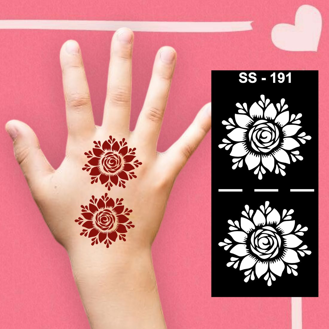 Simple Peel and Stick Mehndi Design Sticker for Creative Kids Kids can decorate notebooks, drawings, or school projects with Stencil stickers