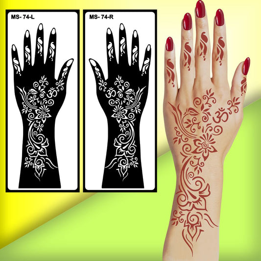 Wedding Season Mehndi Stencil Sticker with Impressive Henna Designs Peel And Stick Stencil Mehndi Sticker For Women, Girls And Teen-age