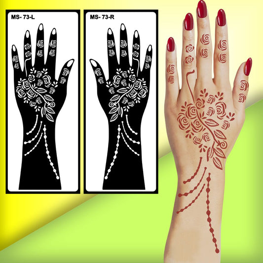 Creative Art Mehndi Stencil Sticker Set for Girls and Teens Peel And Stick Stencil Mehndi Sticker For Women, Girls And Teen-age
