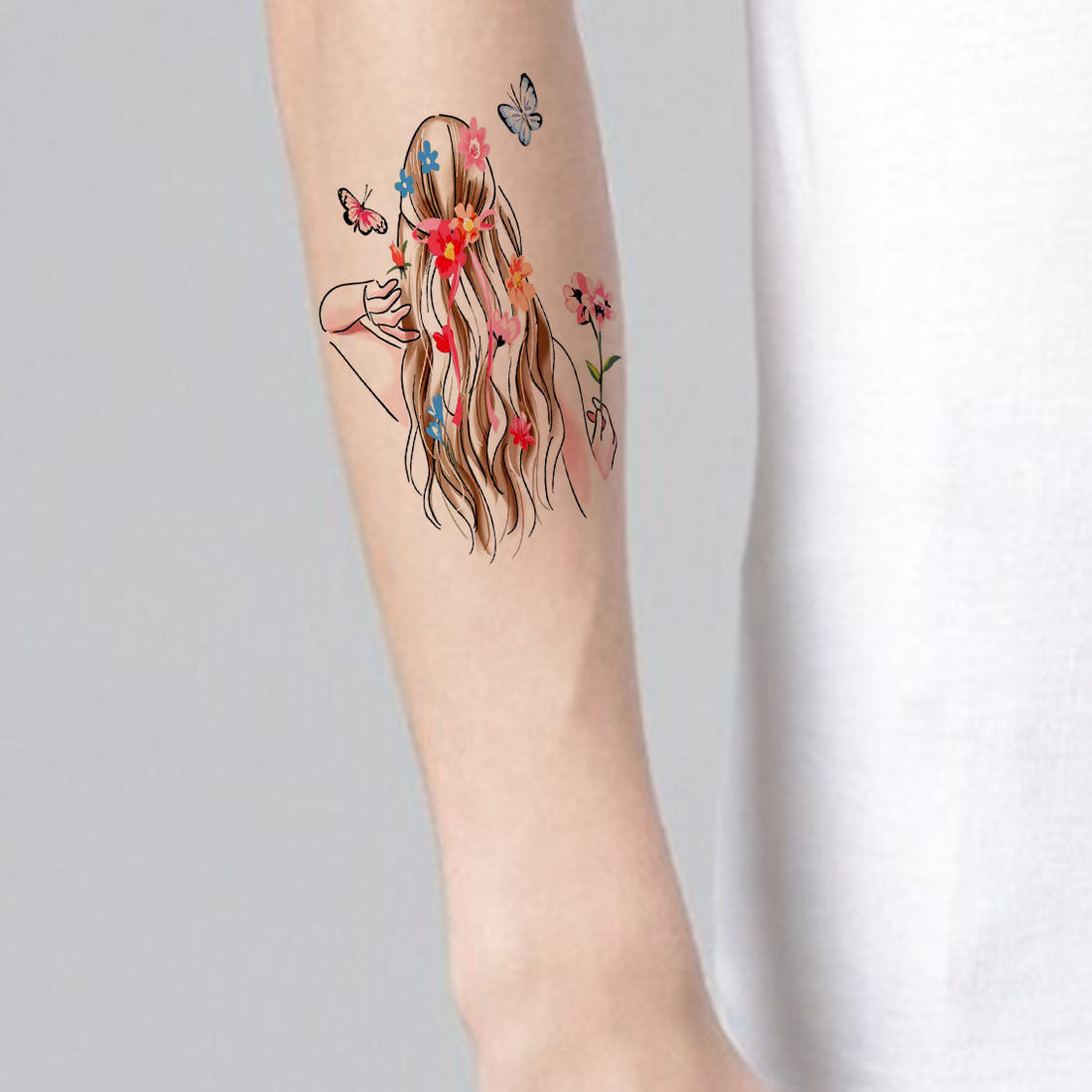 Temporary Tattoowala Beautiful Girl Colourful Temporary Tattoo for Men and Women Waterproof Sticker