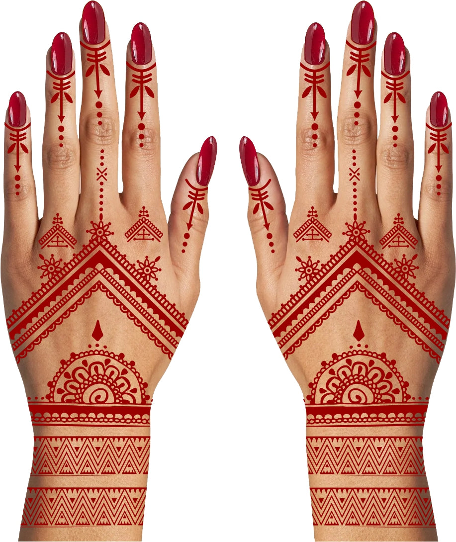 Full Hand Side Mehndi Tattoo For Women Waterproof Temporary Tattoo