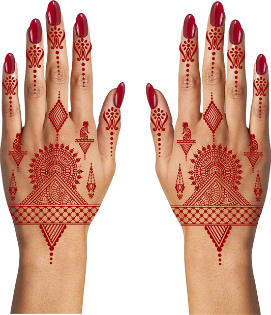 Henna Mandala Mehndi Tattoo For Women Waterproof Temporary Body Tattoo Full Hand