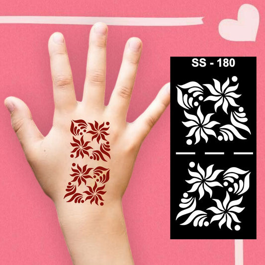 Kids Mehndi Stencil for Hands with Creative and Floral Style