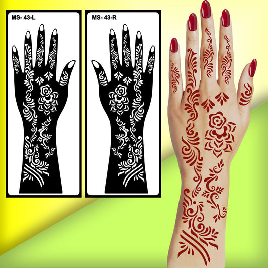 Easy to Apply Mehndi Stencil Sticker for Quick and Neat Henna Designs One Set For Each Hand