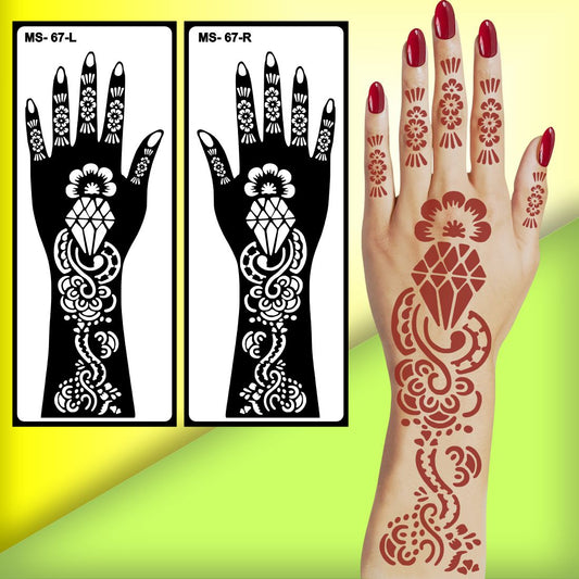 Classy Mehndi Stencil Sticker for Women, Girls, and Bridal Events Peel And Stick Stencil Mehndi Sticker For Women, Girls And Teen-age