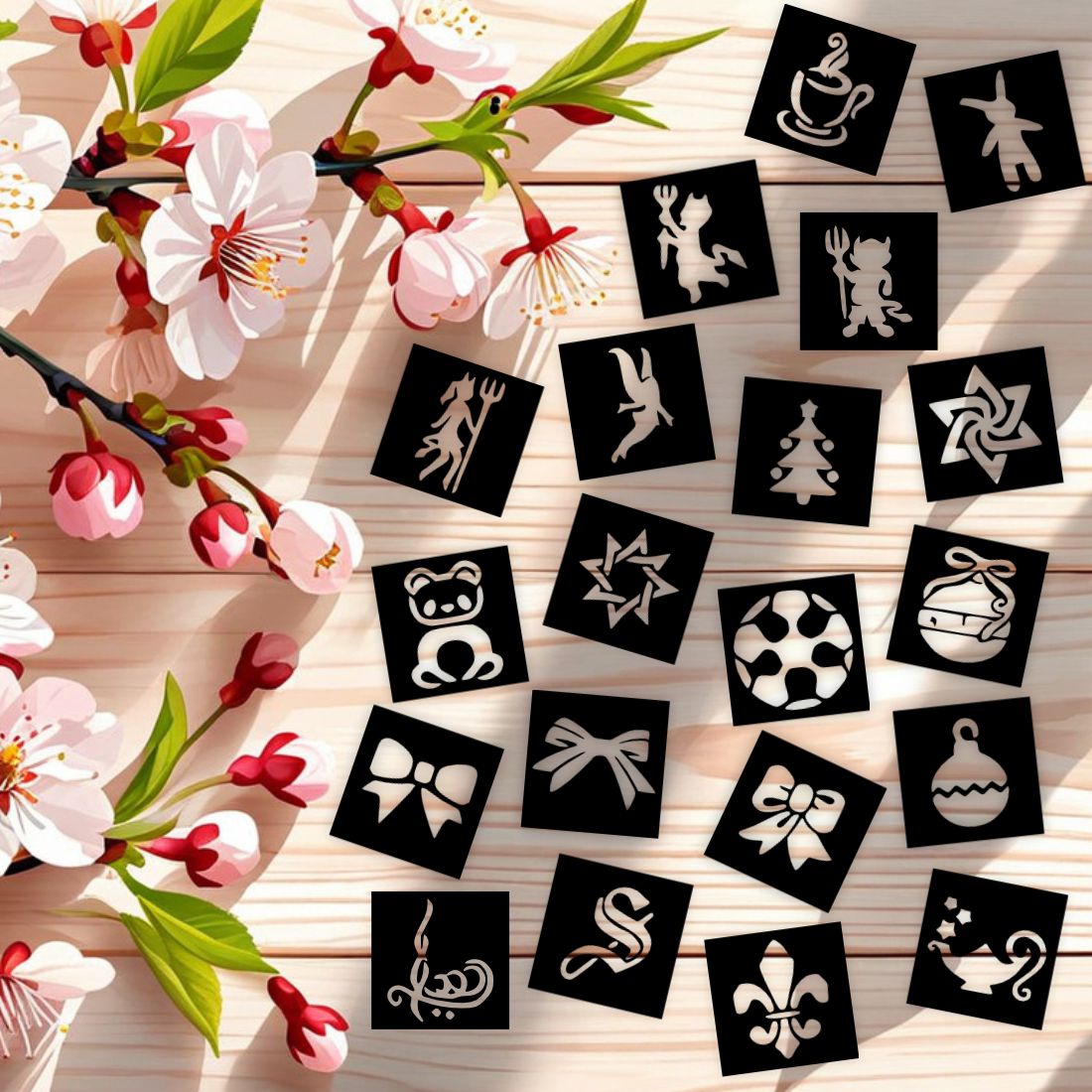 Star, Flower Multi Designs Small Stencil Sticker For Kids  can decorate notebooks, drawings, or school projects with Stencil stickers